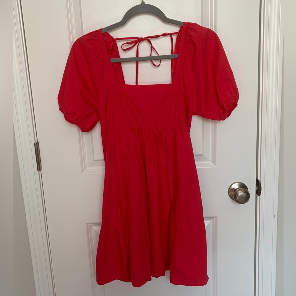 Draper James Spring Easter Red Puff Sleeve Dress - Size XS - Picture 4 of 7
